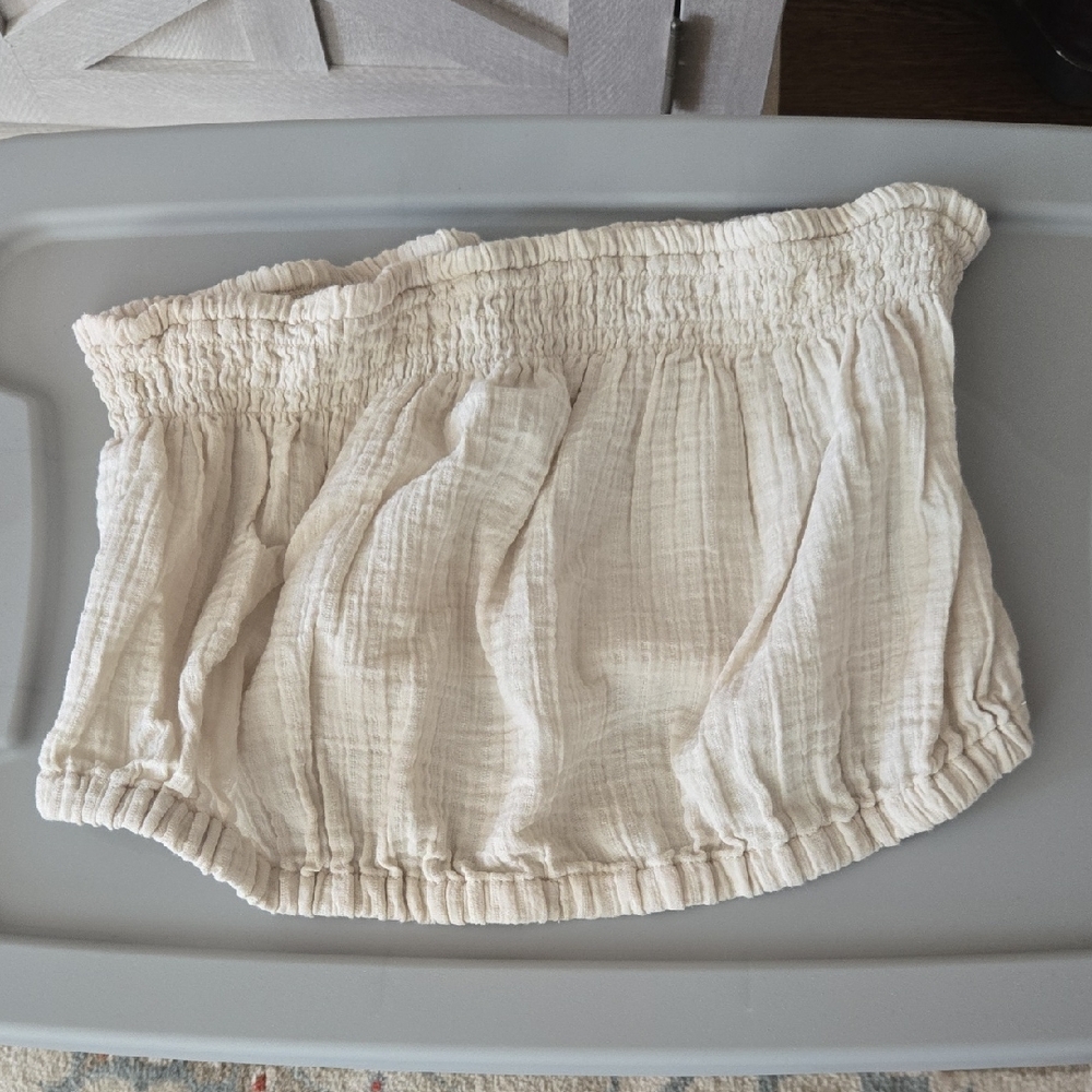 Universal Thread Cream Smocked Bandeau Tube Top